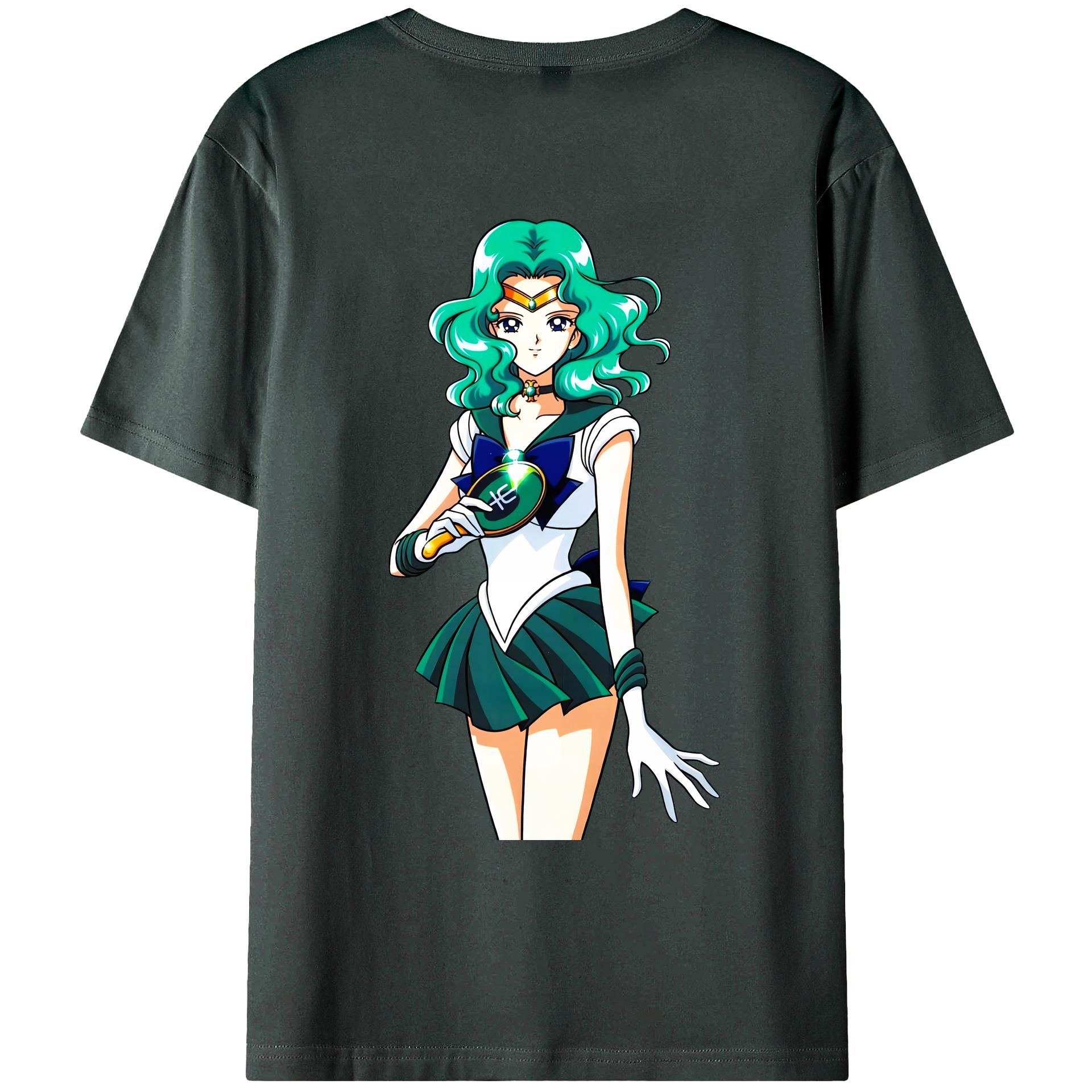 （画像用） 美少女戦士セーラームーン 海王 みちる（かいおう みちる） Sailor Moon Kaiou Michiru 綿100％ メンズ半袖Tシャツ（バックプリント） 通気性